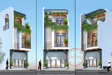Vẻ đẹp giữa lòng phố thị Hải Dương mẫu biệt thự nhà phố hiện đại 3 tầng 5m x 17m NO2503