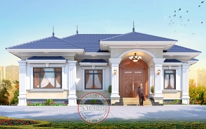 Kiệt tác mẫu nhà vườn mái Nhật 1 tầng 4 phòng ngủ không góc chết tại Phú Thọ BT2504