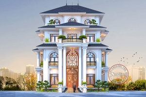 Chất lượng tạo nên đẳng cấp mẫu biệt thự Tân cổ điển mái Nhật 4 tầng hoành tráng tại Hưng Yên BT2505