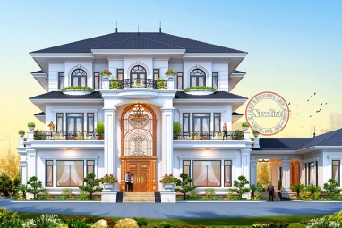 Vẻ đẹp vượt thời gian của mẫu biệt thự Tân cổ điển 3 tầng tại Thái Bình BT2508