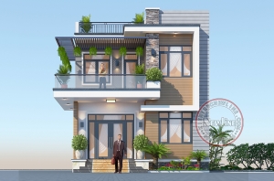 Ngỡ ngàng trước Mẫu nhà vườn hiện đại 2 tầng 8x13m tuyệt đẹp tại Nam Định NO2510