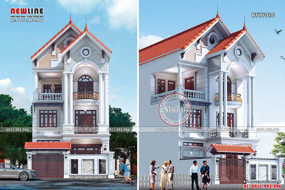 Mẫu biệt thự phố hiện đại 3 tầng kết hợp kinh doanh quán cà phê | Phan Kiến  Phát Co.,Ltd