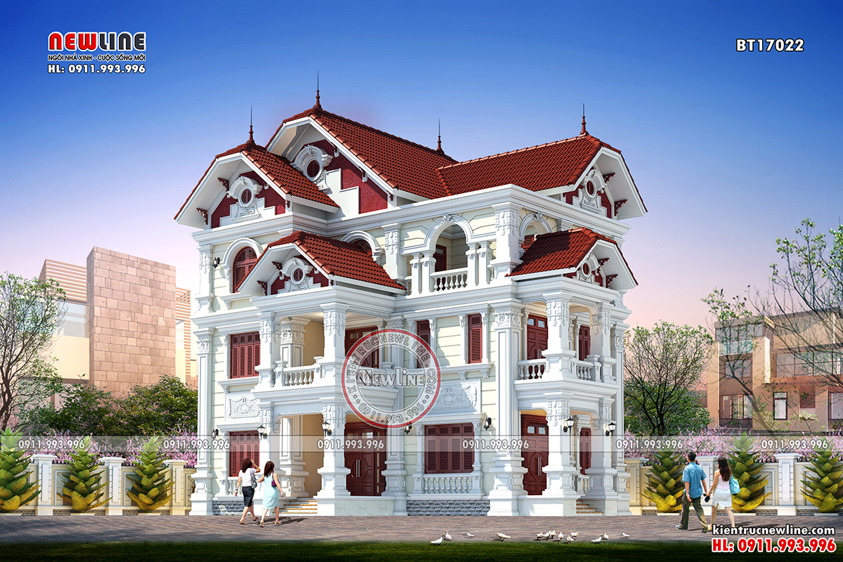 Thiết kế biệt thự 2 tầng tân cổ điển - Anh Minh, Bình Dương