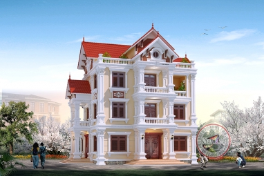 Mẫu thiết kế Biệt thự tân cổ điển 3 tầng đẹp tại Nam Định BT18035