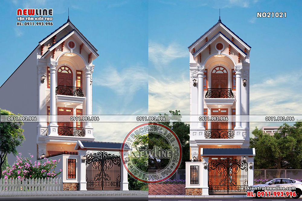 Biệt thự hiện đại 3 tầng mái Thái trẻ trung và năng động - Kiến trúc C&B