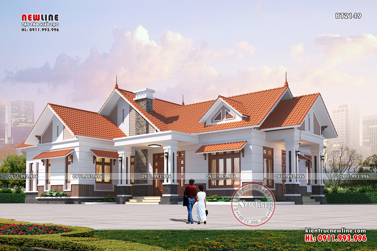 Biệt thự nhà vườn mái Thái 2 tầng đẹp nhất 2021  ACHI 22102
