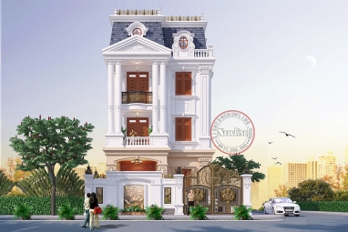 Gợi ý mẫu biệt thự tân cổ điển mặt tiền 8m 3 tầng đẹp hoàn mỹ tại Thái Bình BT2263