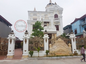Nhật ký thi công hoàn thiện biệt thự lâu đài 3 tầng 1 tum đẹp xuất sắc tại Bắc Ninh BT2264