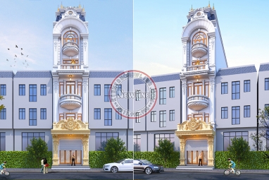 Cận cảnh tuyệt phẩm mẫu nhà lô phố tân cổ điển 5 tầng mặt tiền 4.6m x 22m tại Hà Nội NO2326