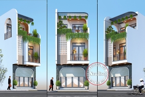 Vẻ đẹp giữa lòng phố thị Hải Dương mẫu biệt thự nhà phố hiện đại 3 tầng 5m x 17m NO2503