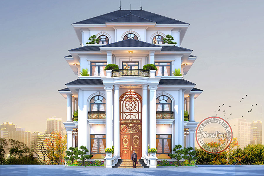 Chất lượng tạo nên đẳng cấp mẫu biệt thự Tân cổ điển mái Nhật 4 tầng hoành tráng tại Hưng Yên BT2505