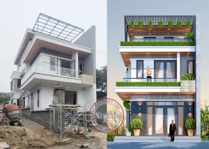 Thi công mẫu biệt thự phố 3 tầng hiện đại sang trọng tại thái Nguyên NO2509