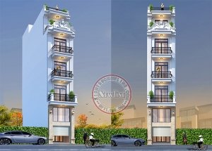 Trình làng mẫu nhà ống phố 4m kiểu Pháp tân cổ 6 tầng mãn nhãn BT2601