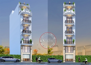 Trình làng mẫu nhà ống phố 4m kiểu Pháp tân cổ 6 tầng mãn nhãn BT2601