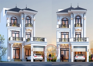 Hút mắt mẫu biệt thự 3 tầng tân cổ điển Pháp mặt tiền 7m x 15m đẹp BT2603