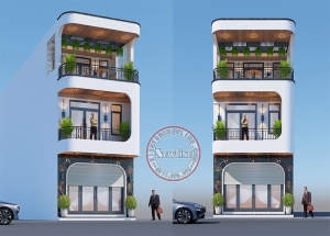 Say đắm mẫu nhà ống hiện đại 3 tầng 4 phòng ngủ tỉ lệ hoàn hảo NO2605