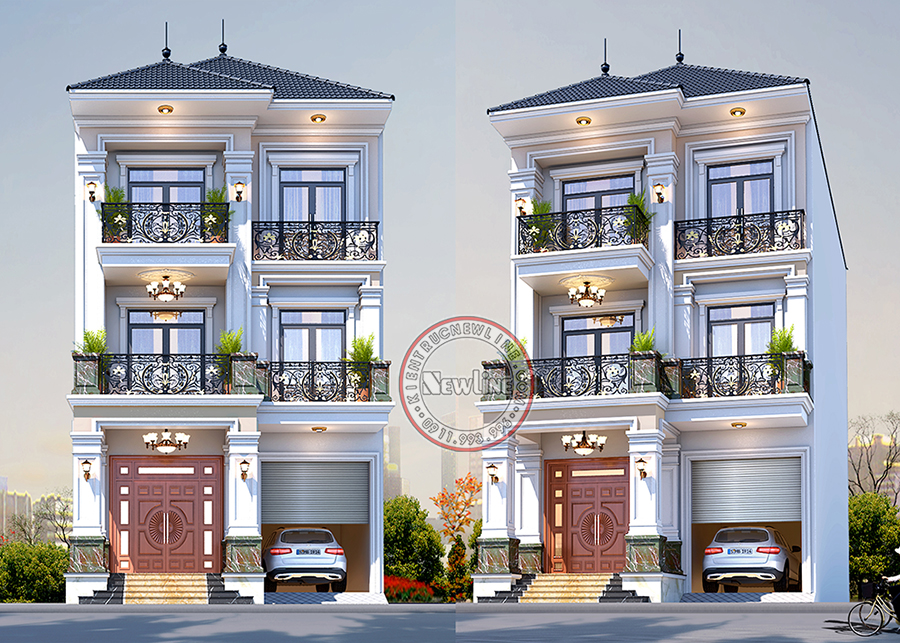 Nhà phố 3 tầng tân cổ điển tại Lạng Sơn – Dấu ấn kiến trúc sang trọng trên mặt tiền 7m BT2611