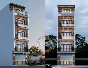 Nhà lô phố 5.5m tại Hà Nội – Thiết kế 5 tầng hiện đại, tối ưu từng mét vuông NO2612